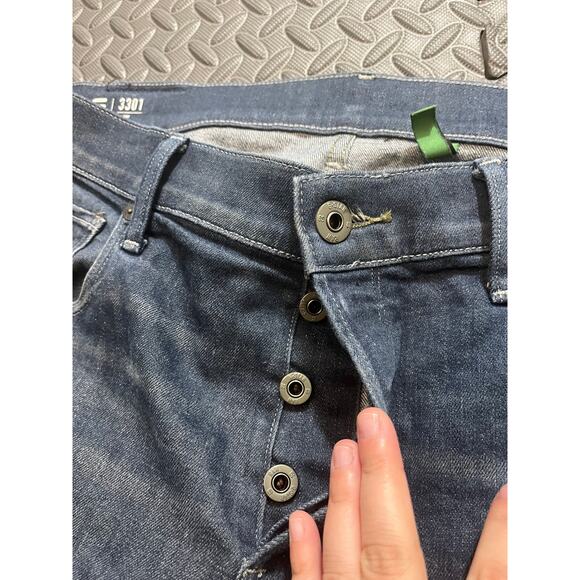G-STAR RAW 3301 SLIM MEN'S JEANS BUTTON FLY BLUE PANTS 36 X 36 - Picture 2 of 12